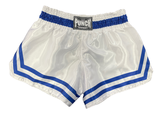 Siam Muay Thai Shorts – White/Blue