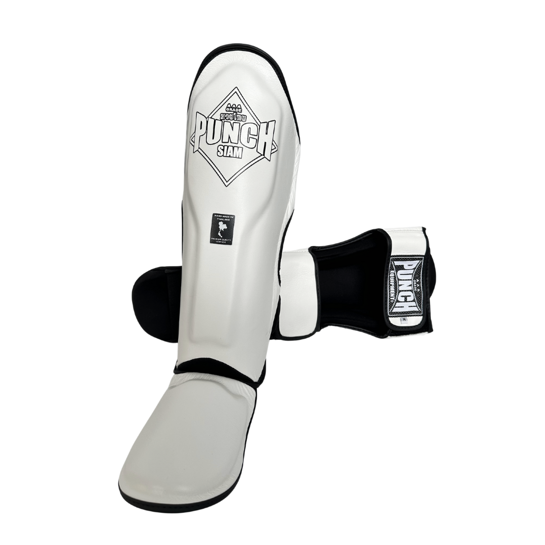 Siam Leather Shin Pads – White