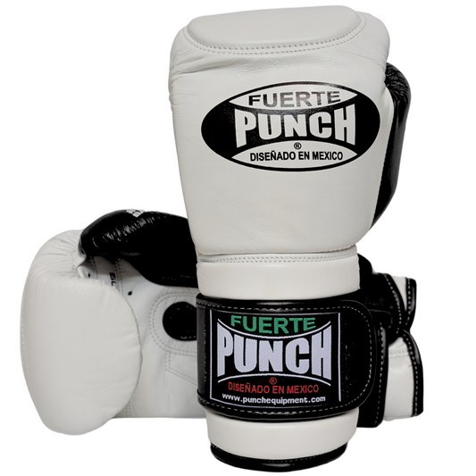 Mexican Fuerte Fibremesh Bag Gloves – 12oz, White/Black