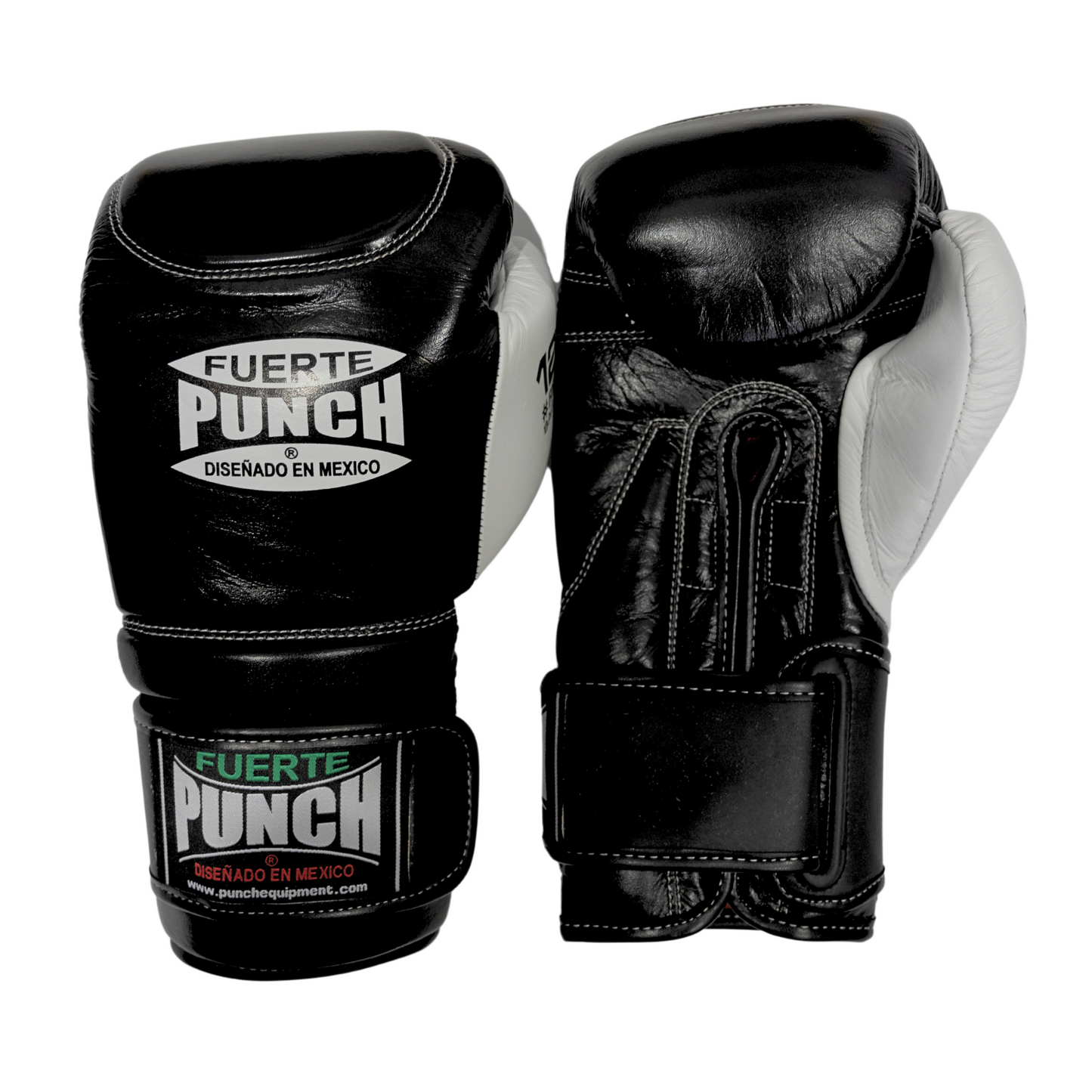 Mexican Fuerte Fibremesh Bag Gloves – 12oz, Black/White
