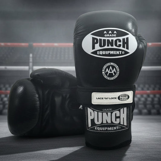 Trophy Getters Lace & Lock Boxing Gloves – Black