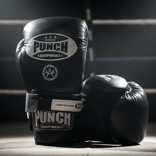 BOXING GLOVES - Trophy Getters® - LACE & LOCK - BLACK