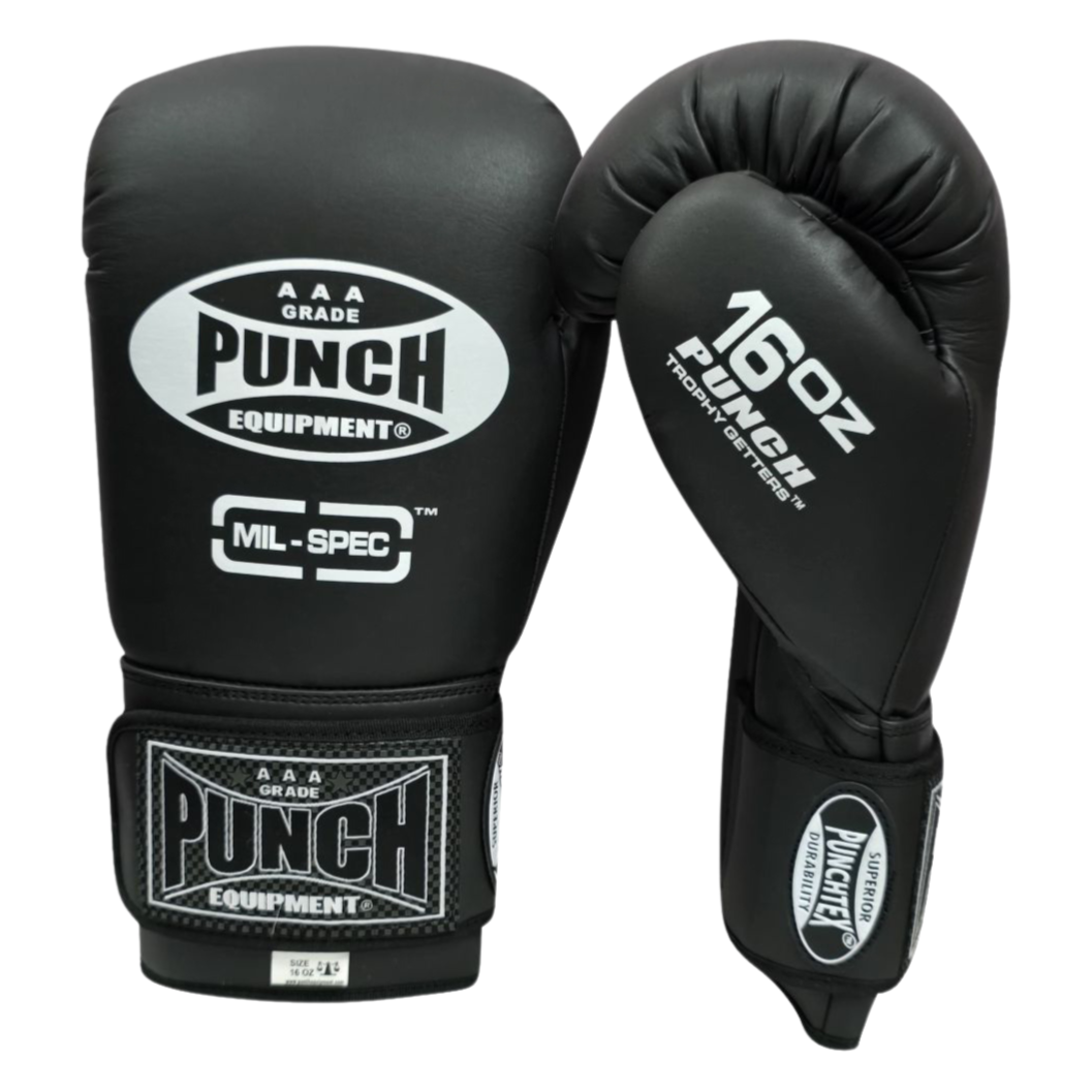 Trophy Getters Mil-Spec Boxing Gloves – Matt Black