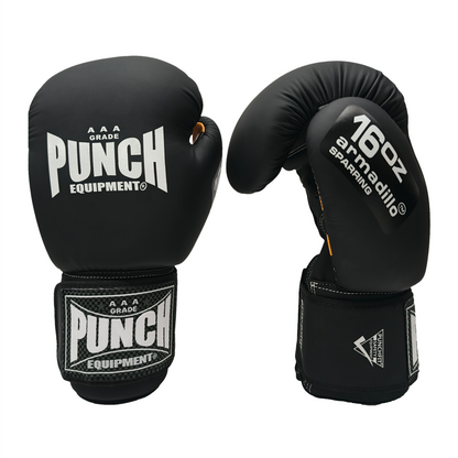 Armadillo Sparring Boxing Gloves – 16oz, Matt Black