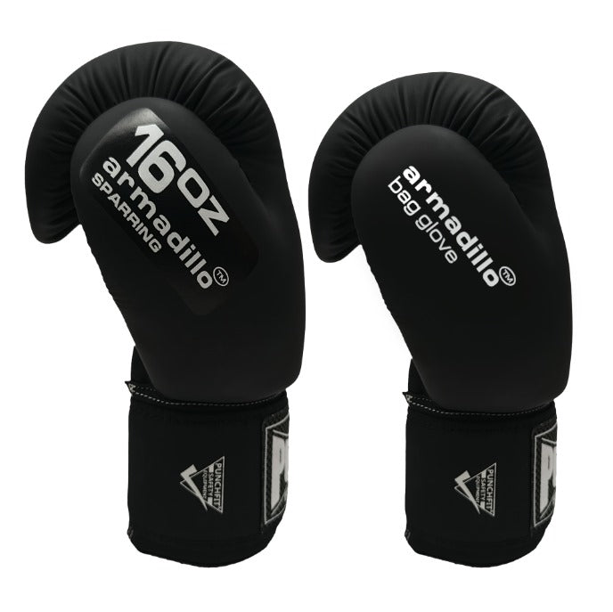 Armadillo Sparring Boxing Gloves – 16oz, Matt Black