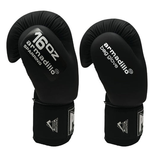 Armadillo Sparring Boxing Gloves – 16oz, Matt Black