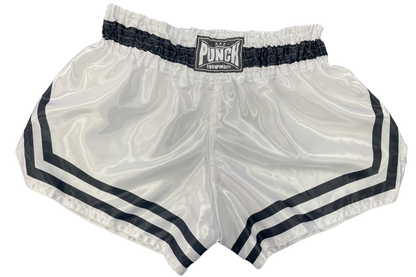 Siam Muay Thai Shorts – White/Black