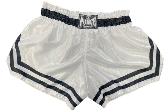 Siam Muay Thai Shorts – White/Black