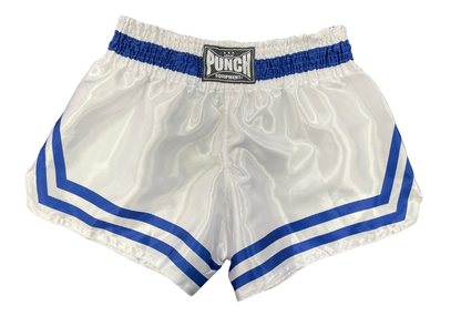 Siam Muay Thai Shorts – White/Blue