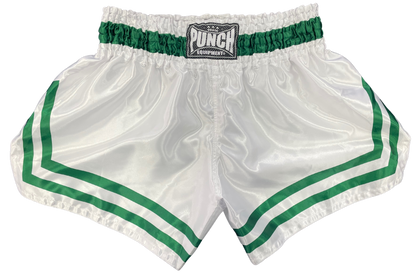 Siam Muay Thai Shorts – White/Green