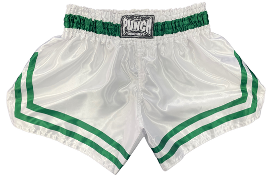 Siam Muay Thai Shorts – White/Green