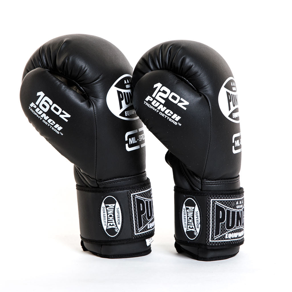 Trophy Getters Mil-Spec Boxing Gloves – Matt Black