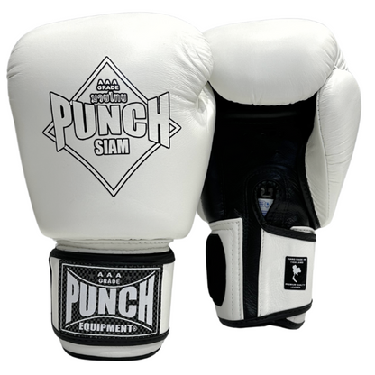 Siam Leather Boxing Gloves – 16oz, White