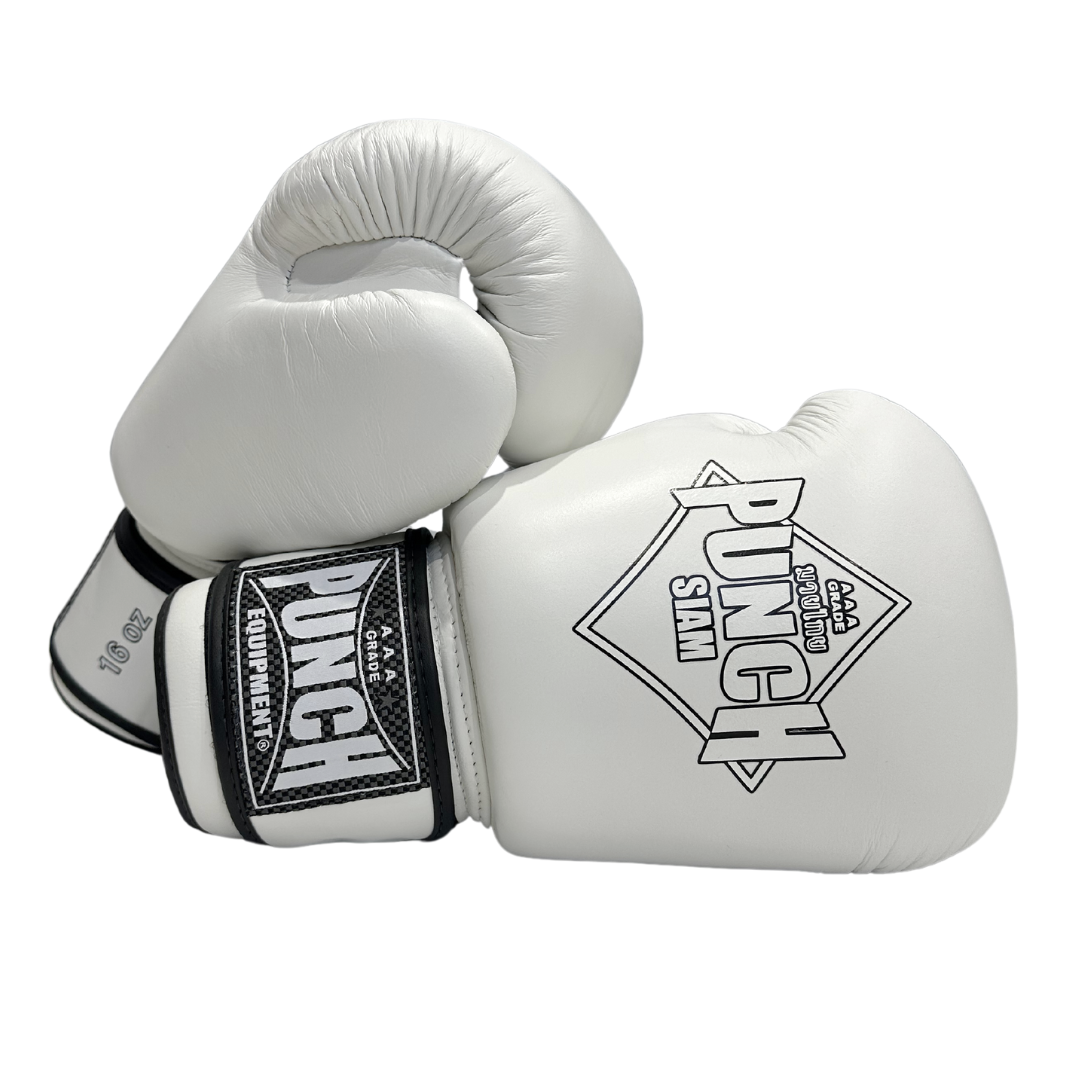Siam Leather Boxing Gloves – 16oz, White