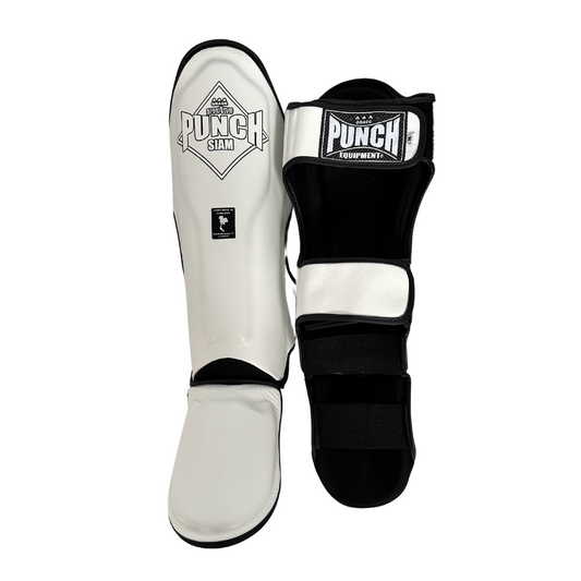 SHIN PADS - Siam™ - LEATHER - WHITE