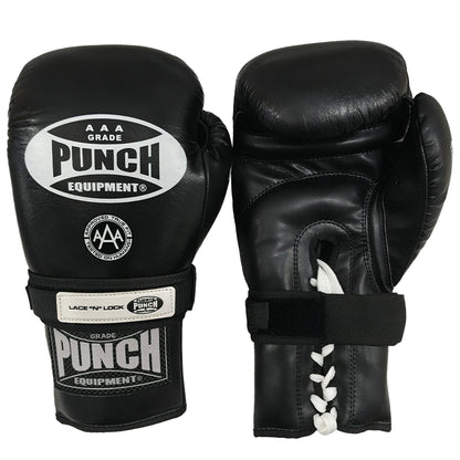 Trophy Getters Lace & Lock Boxing Gloves – Black