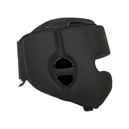 Urban Open-Face Head Gear with Cheeks – Black