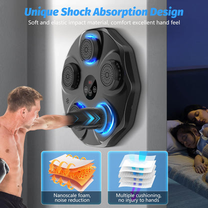 Smart Music Boxing Machine – LED Bluetooth Wall Trainer, 9 Modes & 9 Speeds (Gloves Included)