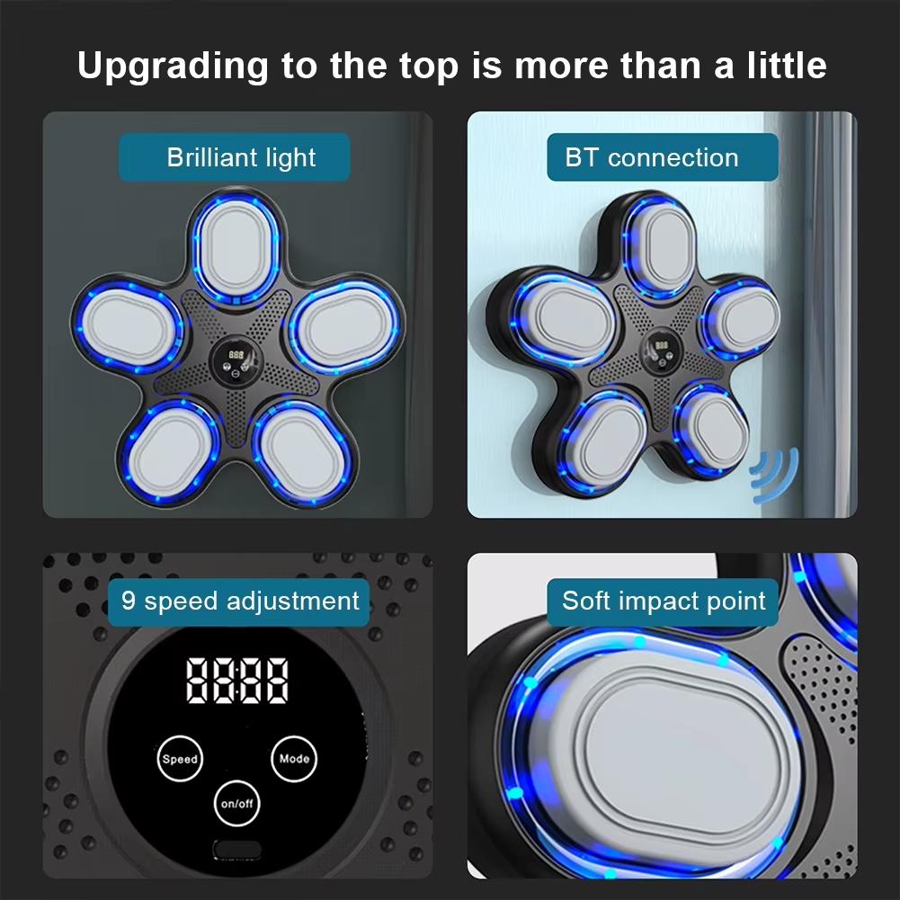 Bluetooth Music Boxing Machine With Adult Gloves - Reaction Training - With Half-Finger Gloves