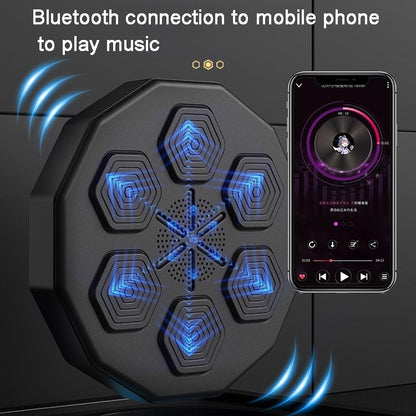 Smart Wall-Mounted Boxing Trainer With Adult Gloves - With Adult Black Gloves
