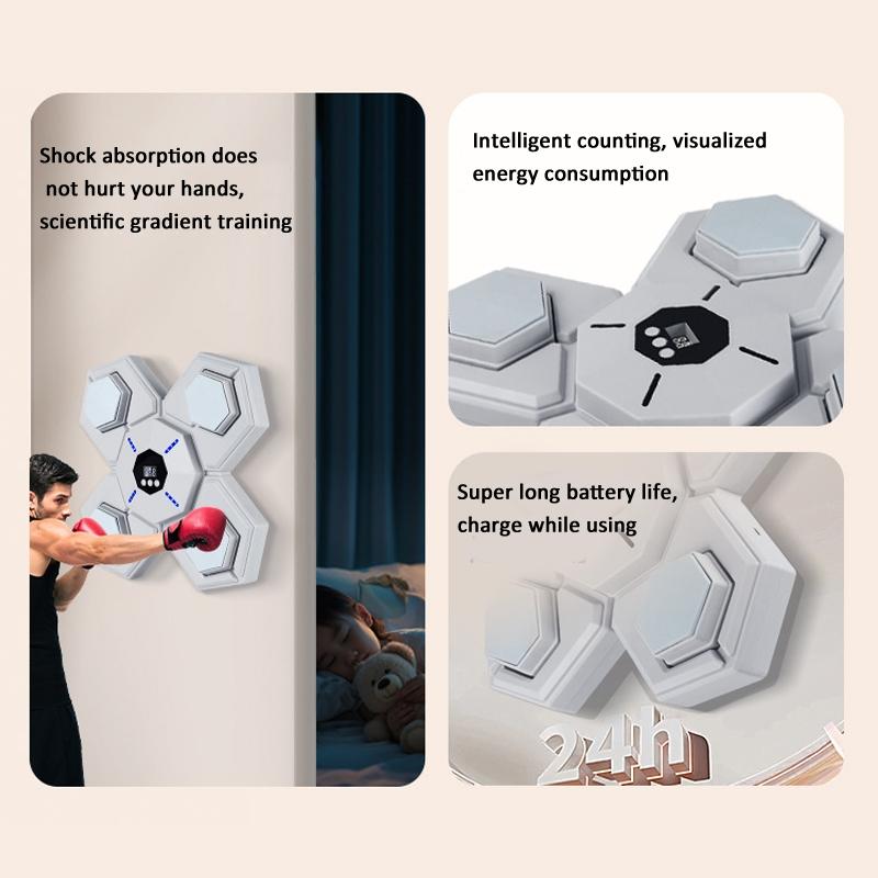 Rechargeable Bluetooth Boxing Machine With Adult & Child Gloves - Blue - Without Gloves Blue