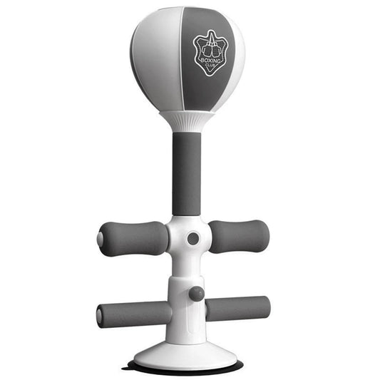 Adjustable 2-In-1 Sit-Up Boxing Ball Stand With Punching Bag - Gray / White
