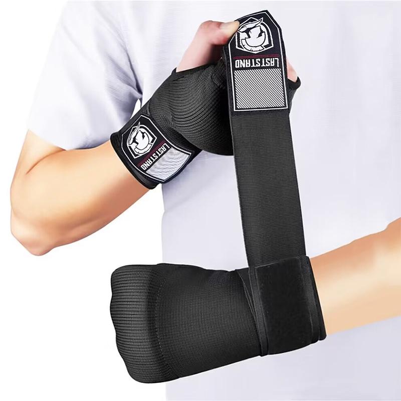 Protective Half Finger Boxing Gloves With Gel Padding And Wrist Support - One Size - Red