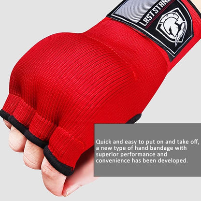 Protective Half Finger Boxing Gloves With Gel Padding And Wrist Support - One Size - Red
