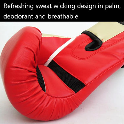 Adult Boxing Training Gloves For Sanda Fighting - Letter Pattern - Red