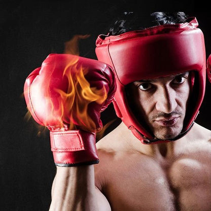 Competition Sparring Boxing Helmet For Head Protection - Black With Mask - M