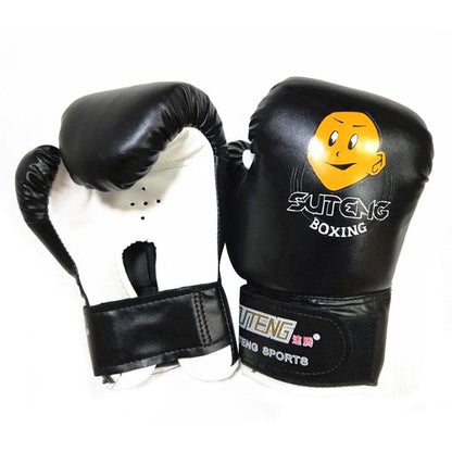 Children'S Cartoon Boxing Gloves - Pu Leather - Cartoon White + Baby Blue