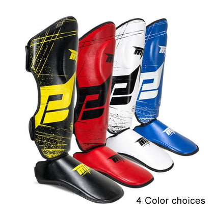 Thickened Leg Guards For Freestyle Grappling Thai Boxing And Taekwondo - White