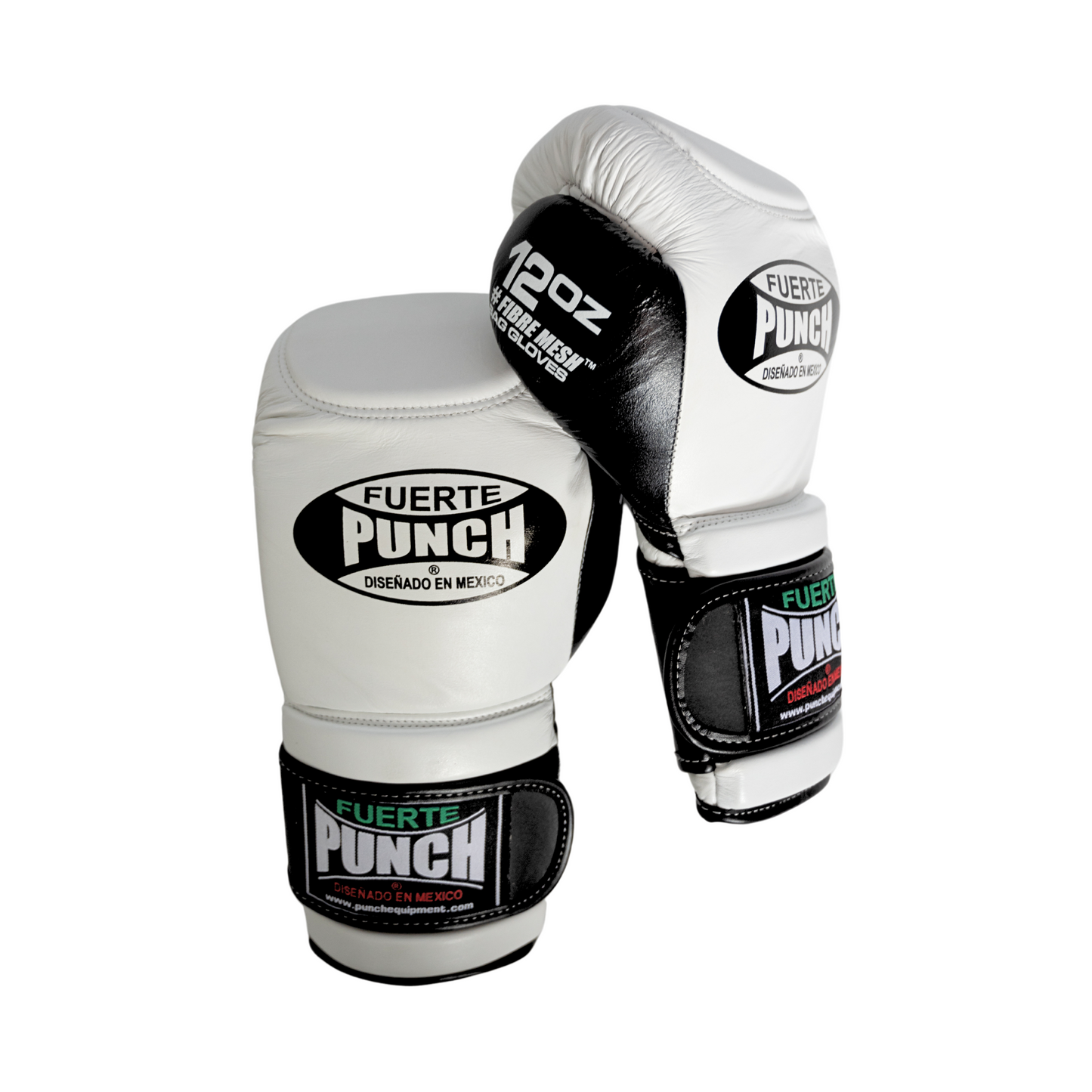 Mexican Fuerte Fibremesh Bag Gloves – 12oz, White/Black