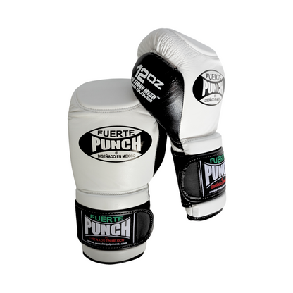 Mexican Fuerte Fibremesh Bag Gloves – 12oz, White/Black