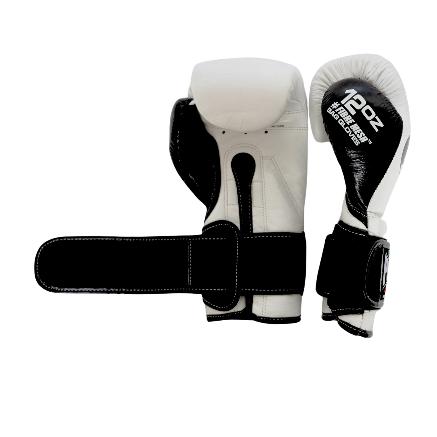 Mexican Fuerte Fibremesh Bag Gloves – 12oz, White/Black