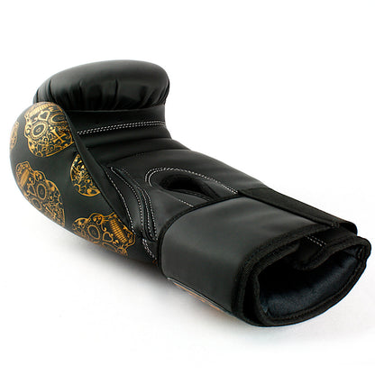 Urban Gold Skulls Boxing Gloves – 12oz, Black