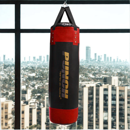 BOXING BAG - Urban™ - STRAPS - 4FT BLK/ RED