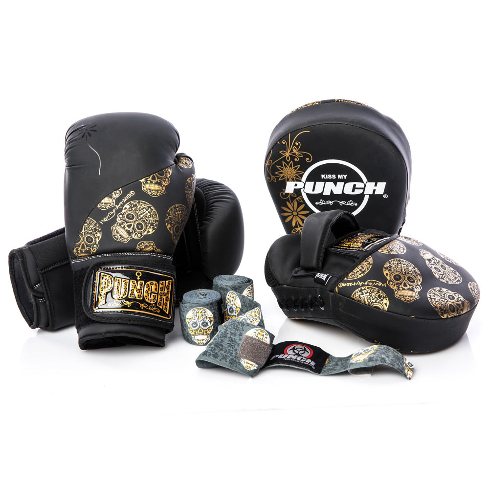 Urban Gold Skull Art Focus Pads – Black